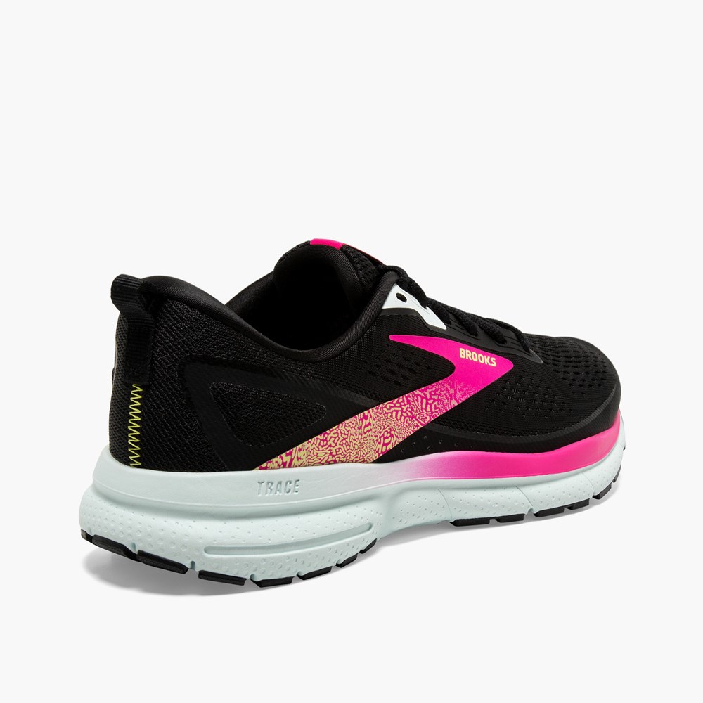 Chaussures Running Route Brooks Trace 3 Noir Bleu Rose Femme | ZCU-6083992